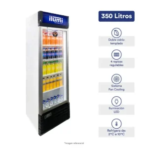 VISICOOLER PUERTA VIDRIO VERTICAL ILUMI BC-3500FC 350LTS FAN COOLING