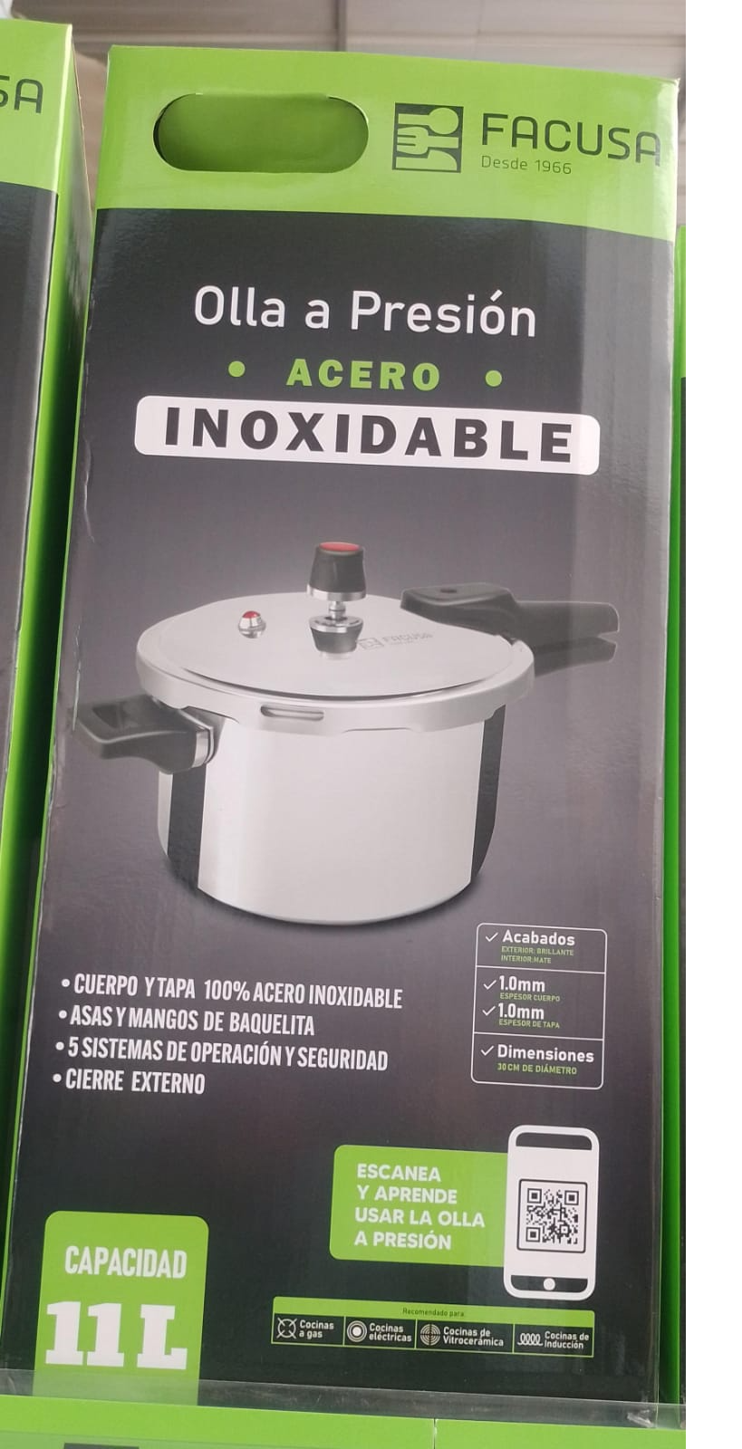 OLLA A PRESION CIERRE EXTERNO 11LT MOD3 AC FACUSA