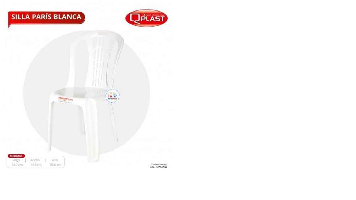 SILLA PARIS BLANCA QPLAST