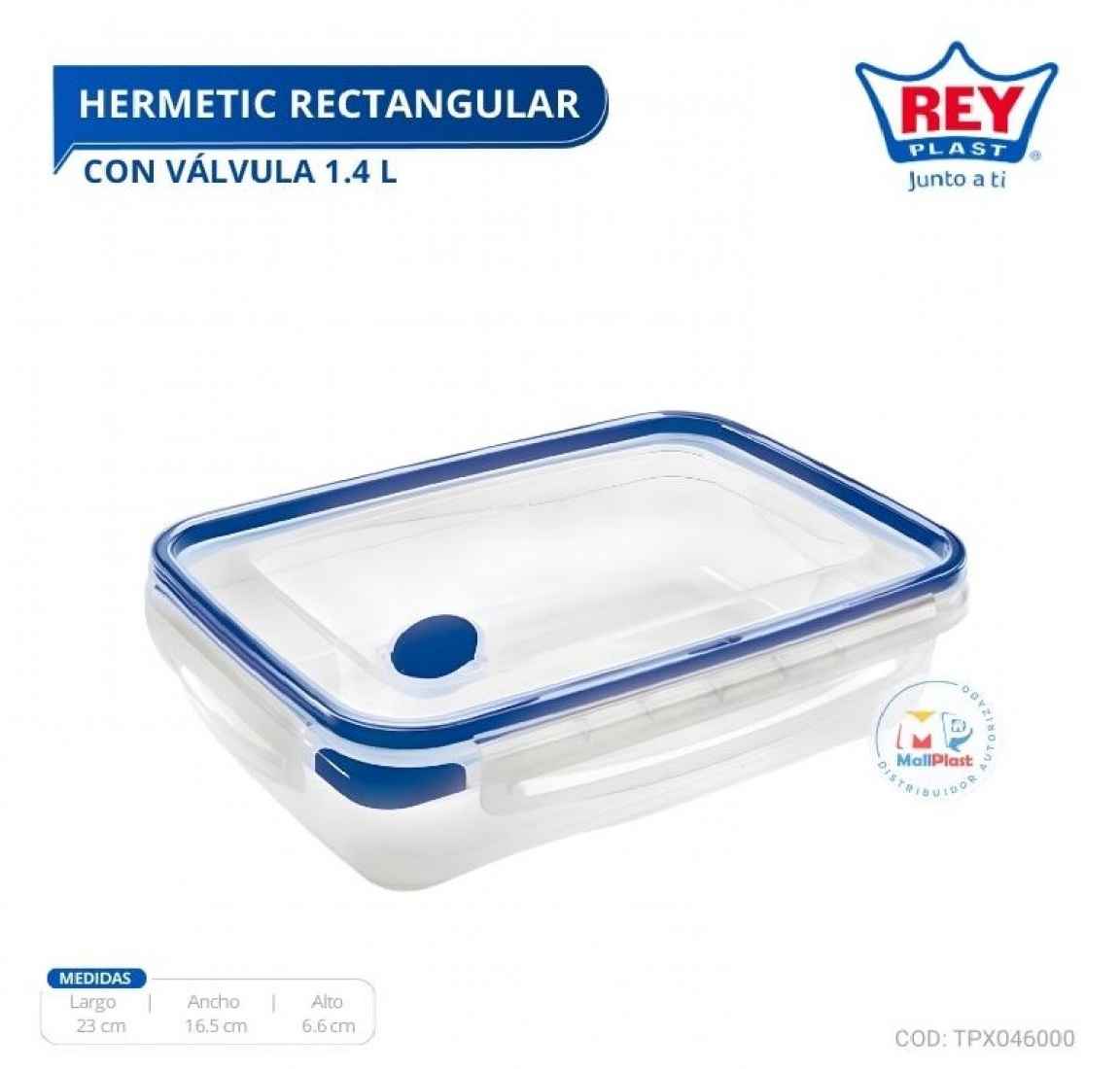 HERMETIC RECTANGULAR C/ VALVULA 1.4 L