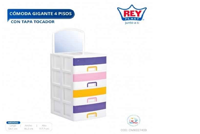COMODA GIGANTE 4 PISOS C/ TOCADOR REY