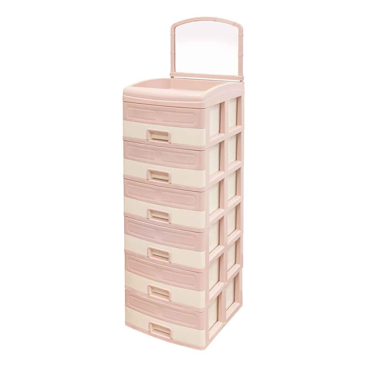 COMODA GIGANTE 6 PISOS TOCADOR C/ ESPEJO + SET SMART BOX #8