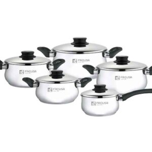 SET DE OLLAS X 10 VALENCIA T/AC. M/NE FACUSA ACERO INOXIDABLE