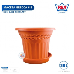 MACETA GRECCA # 8 C/ BASE