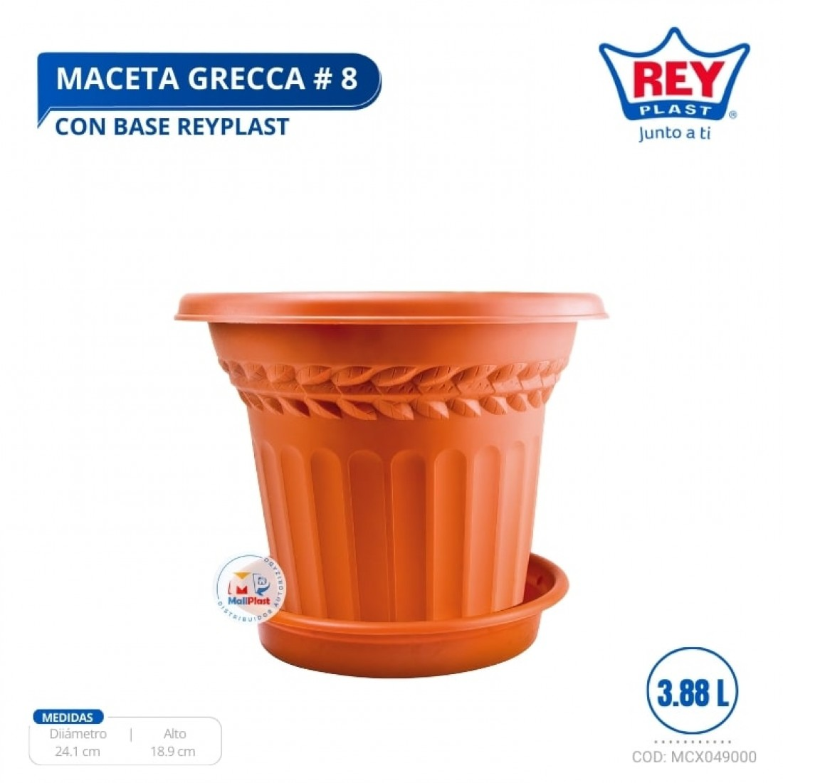 MACETA GRECCA # 8 C/ BASE