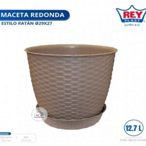 MACETA REDONDA ESTILO RATAN Ø29X27 CM