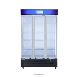 VISICOOLER DE 3 PUERTAS DE VIDRIO VERTICAL ILUMI BC-12003FC  1200LTS FAN COOLING