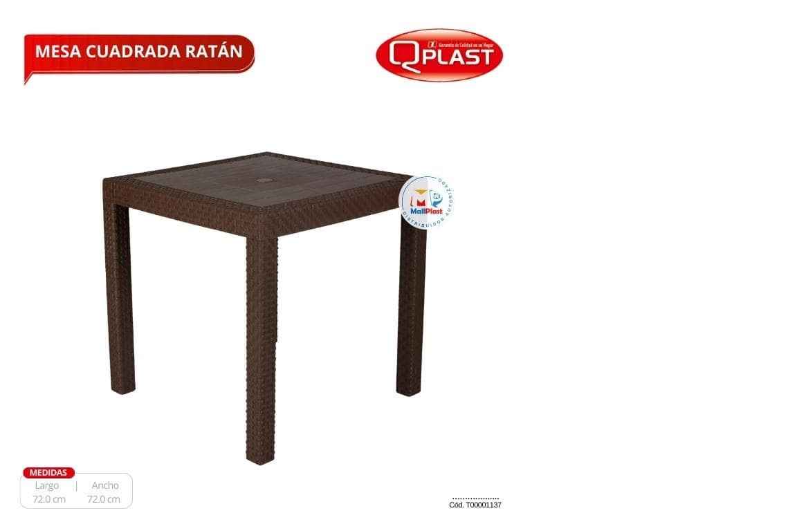 MESA RATAN CUADRADA 73 X 73