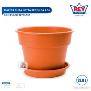 MACETA DURA KOTTA REDONDA # 16 C/ PLATO