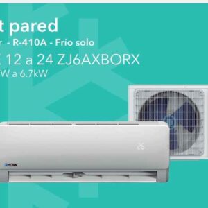 EQUIPO SPLIT PARED 24,000BTU 220V/1F/60HZ YORK YHJF24YJ6AXKO-X / YHJF24XJ6AXK-RX