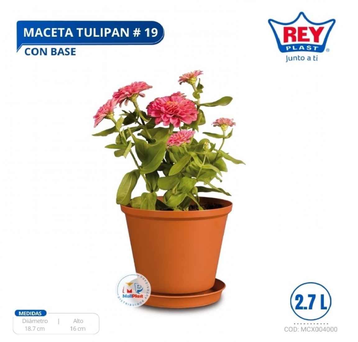 MACETA TULIPAN # 19 C/ BASE