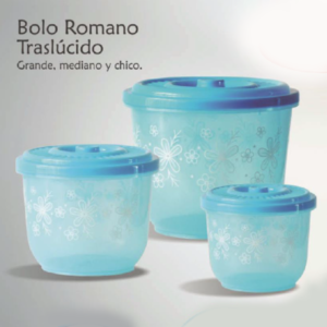 JUEGO BOLO ROMANO TRASLUCIDO CON TAPA COLOR