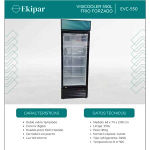 VISICOOLER 550L FRIO FORZADO PANORAMICO