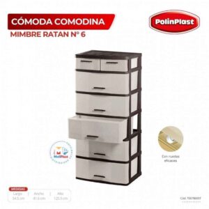 COMODA RATAN 6 PISOS (5 gd + 2 ch) QPLAST
