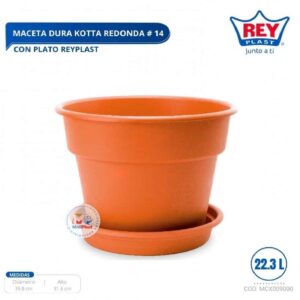 MACETA DURA KOTTA REDONDA # 14 C/ PLATO
