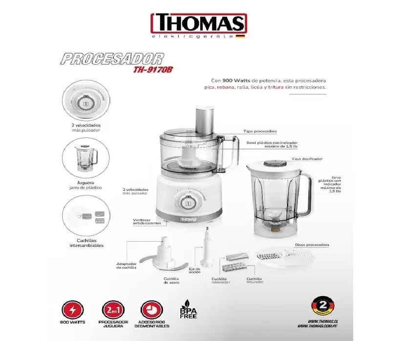 PROCESADOR DE ALIMENTOS TH-9170B THOMAS