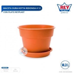 MACETA DURA KOTTA REDONDA # 12 C/ PLATO