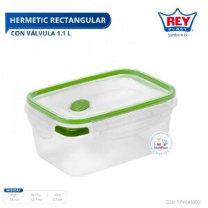 HERMETIC RECTANGULAR C/ VALVULA 1.1 L