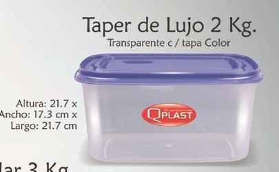 TAPER DE LUJO TRANSPARENTE CON TAPER COLOR QPLAST 2KG